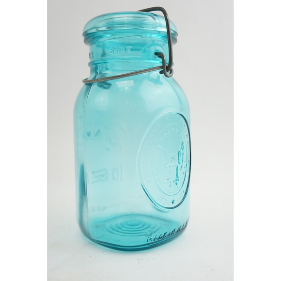 Ball Other - Ball Ideal A1 Mason Jar Blue Bicentennial Eagle 1776-1976 Wire Lid VGC Vintage